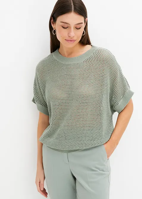 Oversized genser av bomullsmiks, bonprix