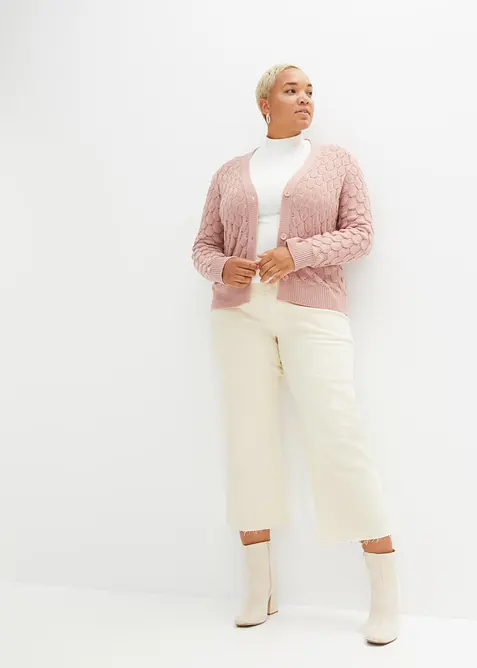 Cardigan med hullm&oslash;nster, bonprix