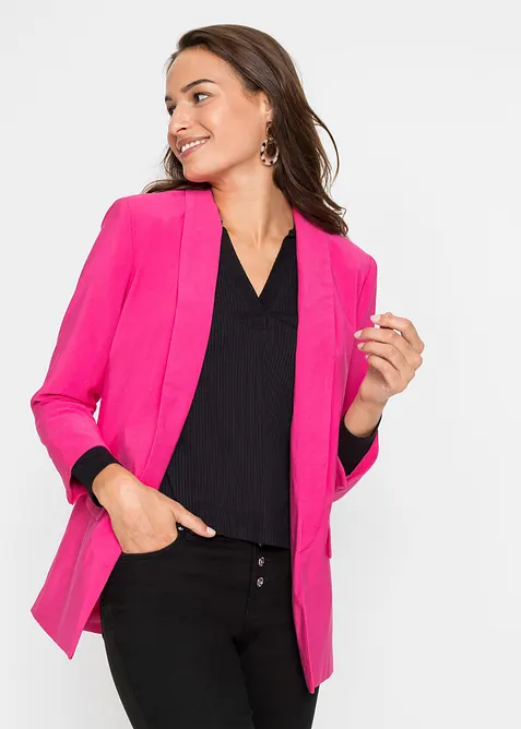 Lang blazer i viskosemiks, bonprix