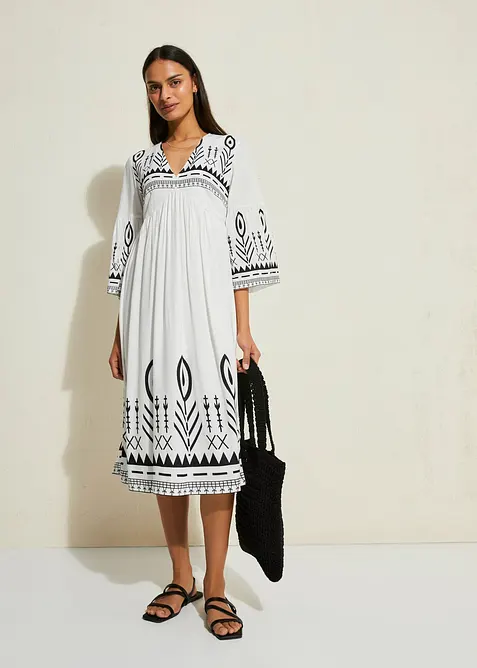 Midikjole i lett viskose, bonprix