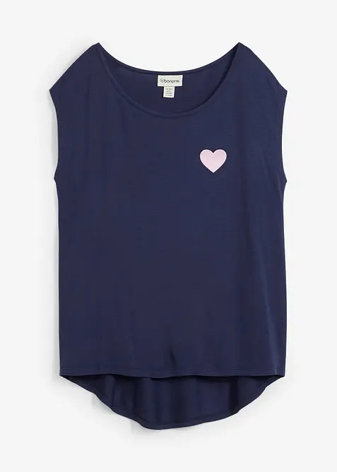 Topp i lett viskosemiks med lengre bakstykke, bonprix