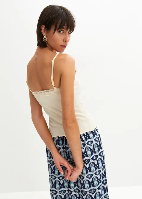 Ribbet topp im myk viskosemiks (2-pack), bonprix