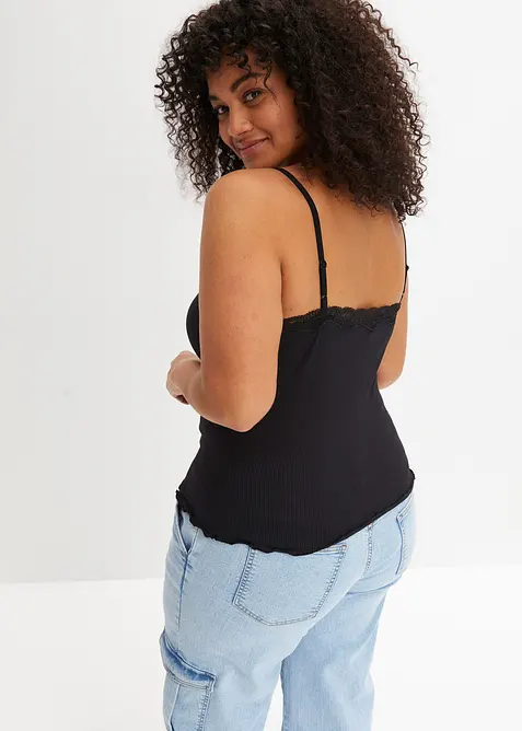 Ribbet topp im myk viskosemiks (2-pack), bonprix