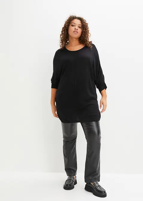 Finstrikket genser med 3/4-lange ermer, bonprix