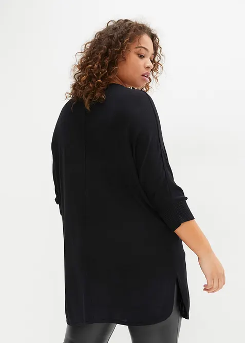 Finstrikket genser med 3/4-lange ermer, bonprix