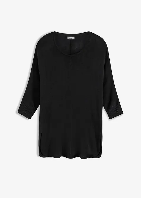 Finstrikket genser med 3/4-lange ermer, bonprix