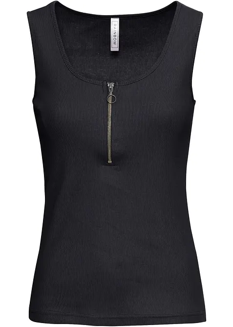 Ribbet topp av 100% bomull, bonprix