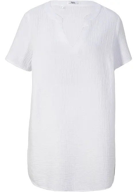 Lang tunika av ren bomullsmusselin, bonprix