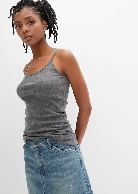 Stroppetopp i 100% bomull (2-pack), bonprix