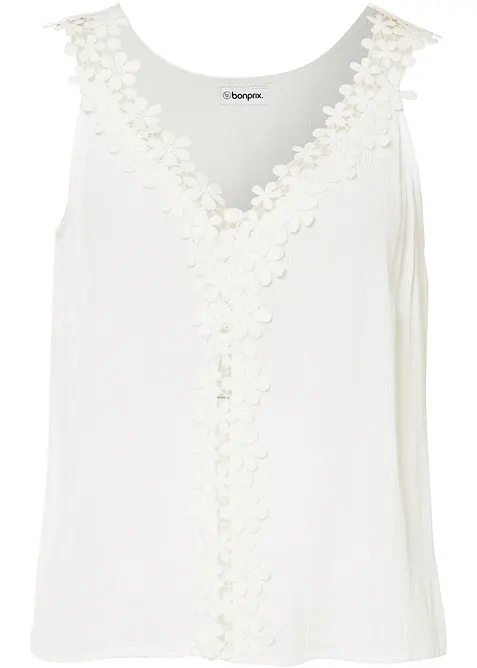 Blusetopp av strukturert krinklet materiale, bonprix