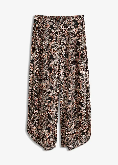 Bukse med vide ben og splitt, bonprix