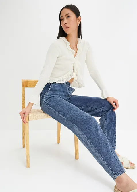 Barrel-jeans, Mid Waist, komfortlinning, bonprix