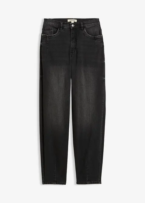Barrel-Jeans, High Waist, &oslash;kologisk bomull, bonprix