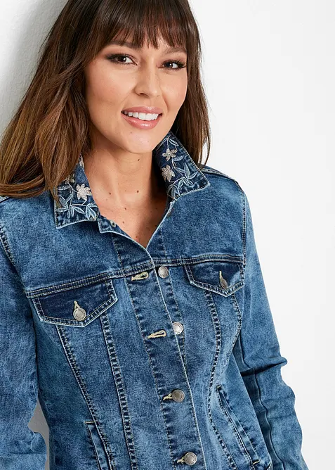 Jeansjakke med broderi, bonprix