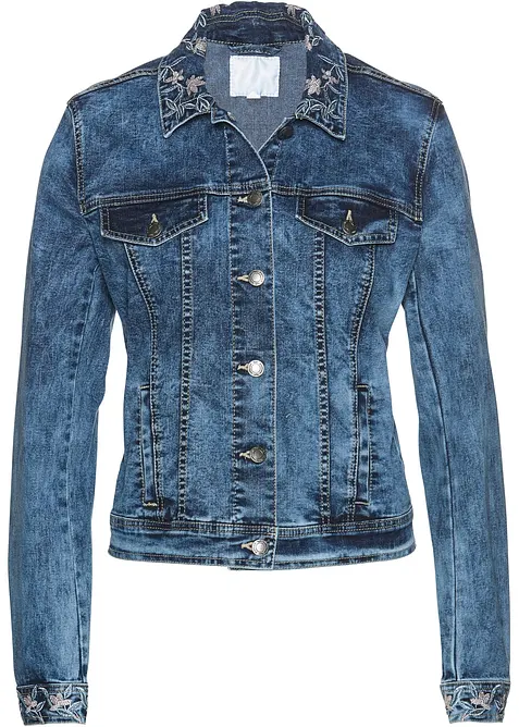 Jeansjakke med broderi, bonprix
