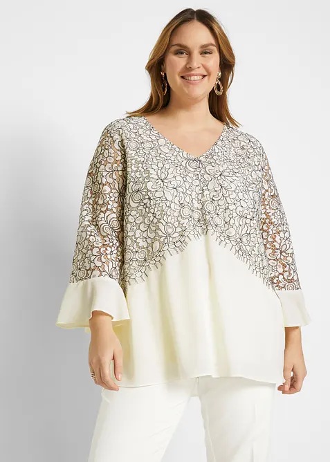 Tunika med blonder, bonprix