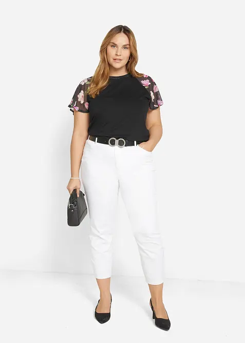 Topp med chiffonermer, bonprix