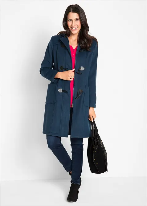 Duffelcoat i ullstil, bonprix
