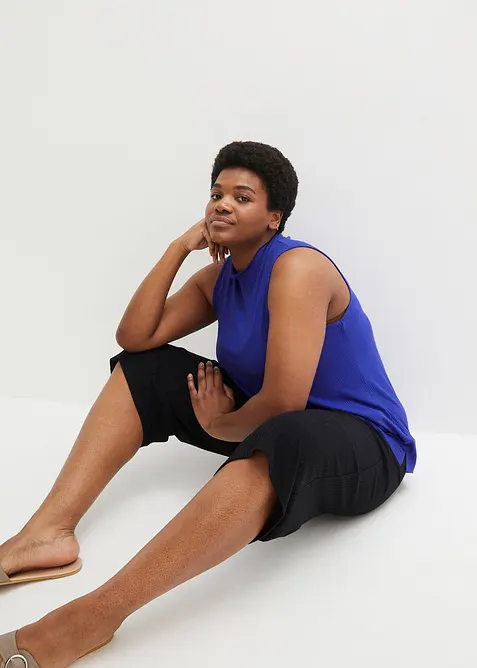 Bukse i ribbet jersey med komfortlinning, bonprix