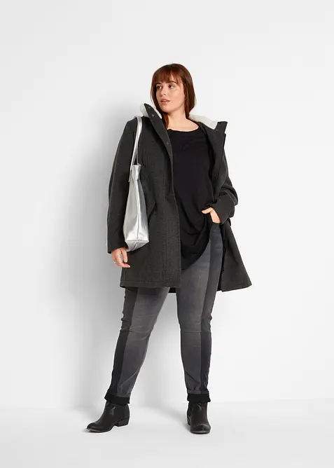 Langermet topp i bomull-/viskosemiks, bonprix