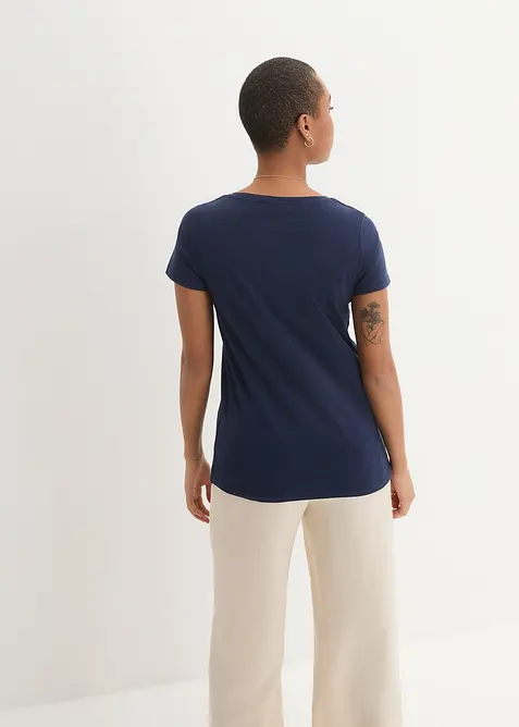 Topp i &oslash;kologisk bomull med hjerteprint, bonprix