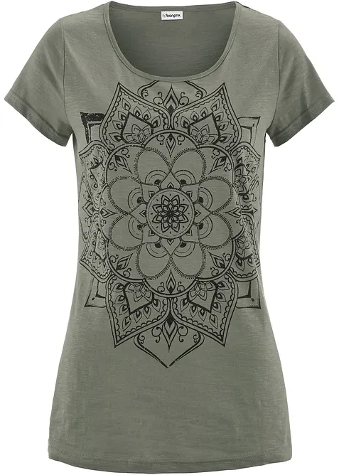 Topp i flammegarn, kort arm, bonprix