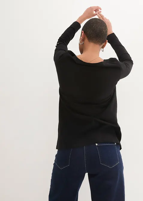 Topp i 100% &oslash;kologisk bomull med knappestolpe, bonprix