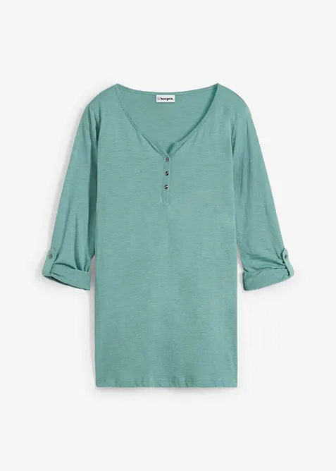 Topp i 100% &oslash;kologisk bomull med knappestolpe, bonprix