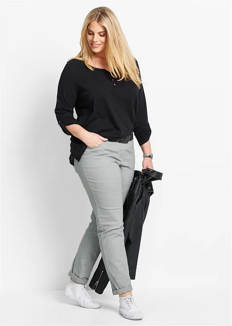 Topp i 100% &oslash;kologisk bomull med knappestolpe, bonprix