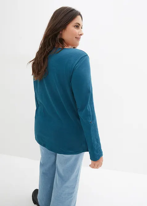 Topp i 100% &oslash;kologisk bomull med knappestolpe, bonprix