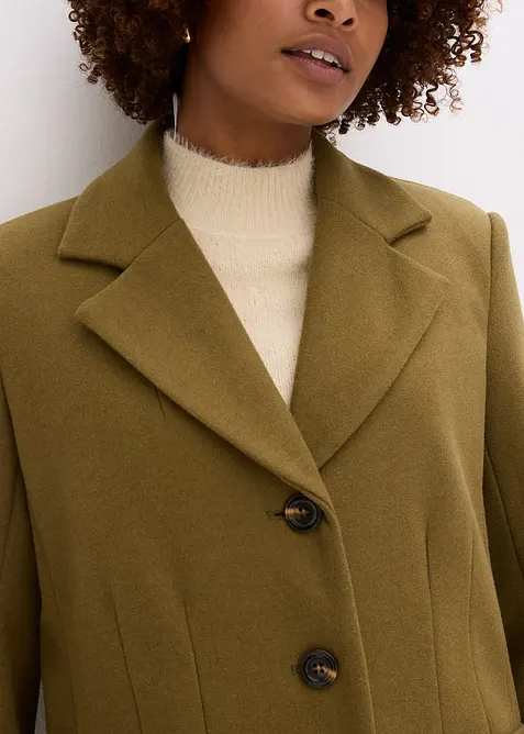 K&aring;pe i ull-look og maxi-lengde, bonprix