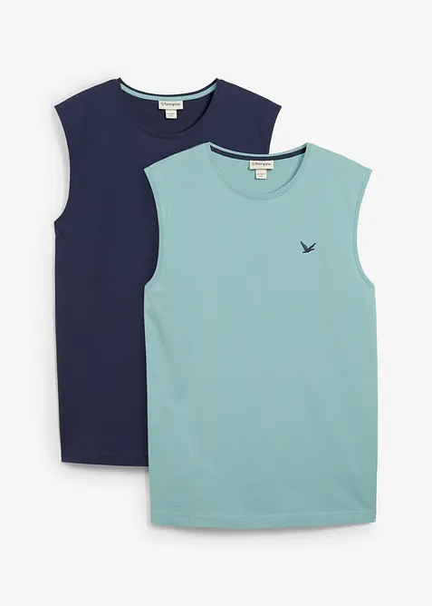 Singlet i 100% &oslash;kologisk bomull (2-pack), bonprix