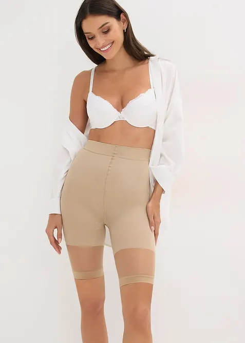 Formende sykkelbukse i "anti gnisse"-materiale, 30 DEN, bonprix