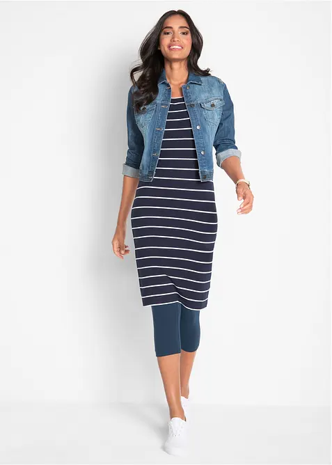 Capri-leggings i smal modell (2-pack), bonprix