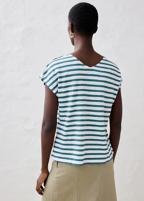 Topp av 100% lin med flaggermusermer, bonprix