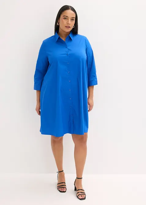 Skjortekjole i strukturert poplin, bonprix