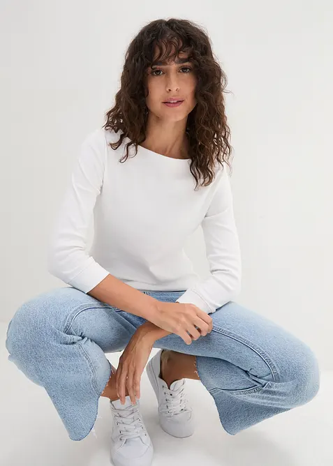 Langermet topp i 100% &oslash;kologisk bomull, bonprix