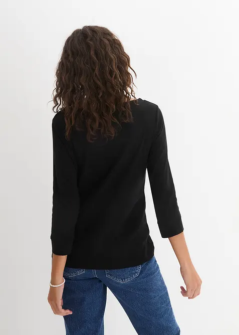 Langermet topp i 100% &oslash;kologisk bomull, bonprix