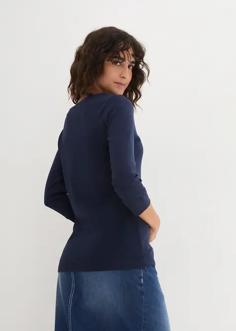 Langermet topp i 100% &oslash;kologisk bomull, bonprix