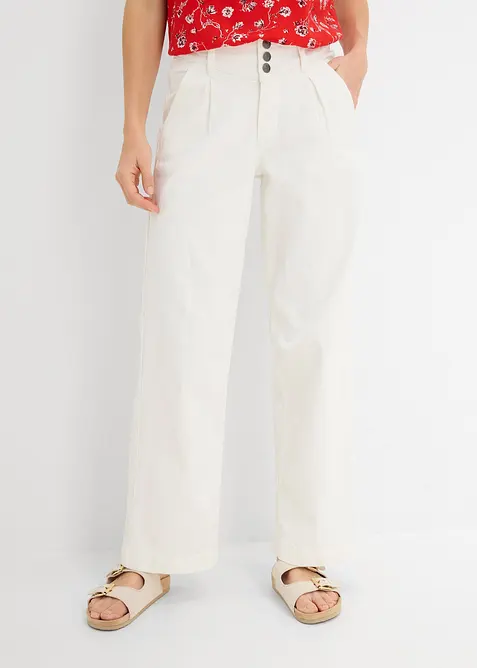 Cropped, Wide Leg-jeans High Waist, komfortlinning, bonprix