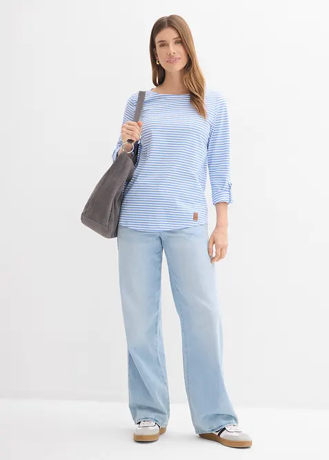 Langermet topp i 100% bomull, bonprix