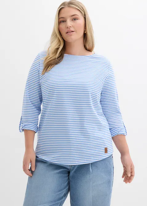 Langermet topp i 100% bomull, bonprix