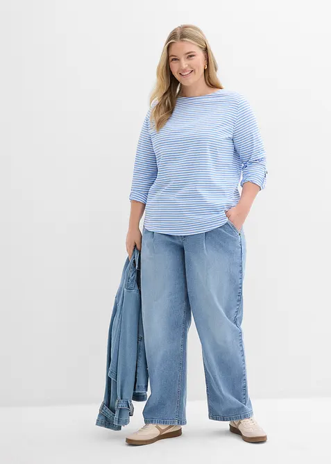 Langermet topp i 100% bomull, bonprix