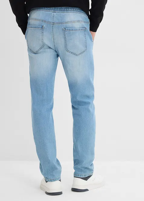 Regular fit-pull on-jeans i lett denim med stretchlinning, Straight, bonprix