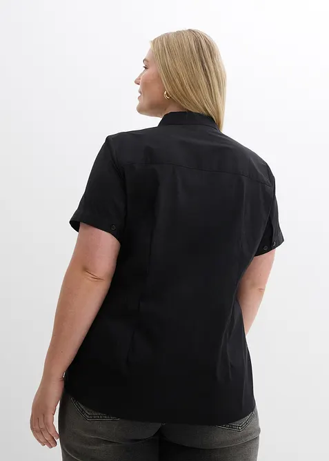 Kortermet bluse med stretch av bomullsmiks, bonprix