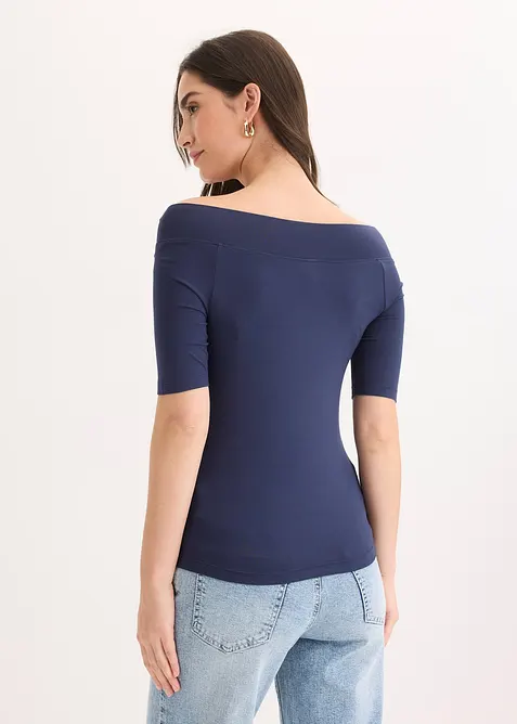 Off shoulder-topp i viskosemiks, bonprix