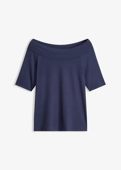 Off shoulder-topp i viskosemiks, bonprix