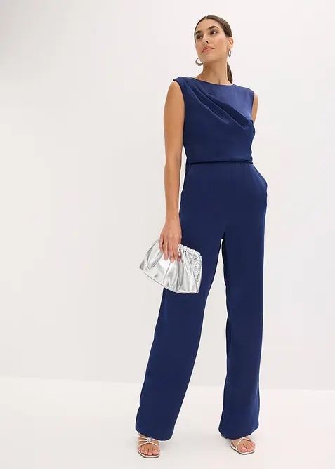 Jumpsuit i sateng med glans, bonprix