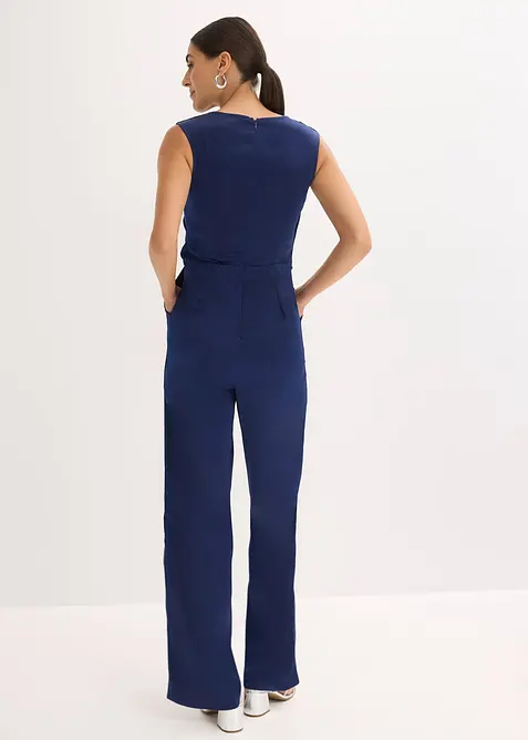 Jumpsuit i sateng med glans, bonprix