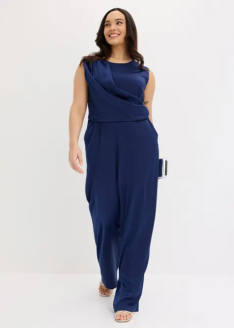 Jumpsuit i sateng med glans, bonprix